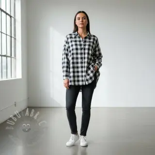 Dubbelgasväv/muslin Double sided CHECKS MINI black