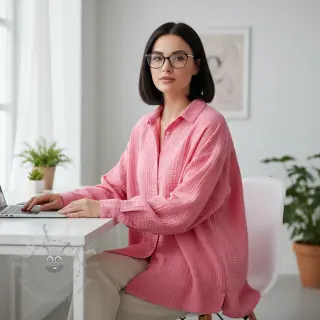 Dubbelgasväv/muslin pink ORGANIC