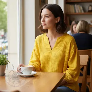 Dubbelgasväv/muslin lemon ORGANIC