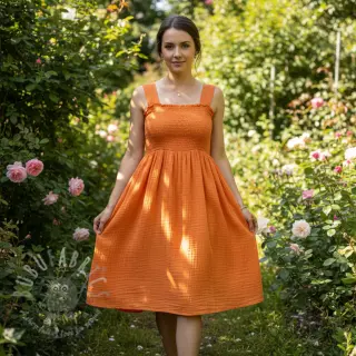 Dubbelgasväv/muslin orange