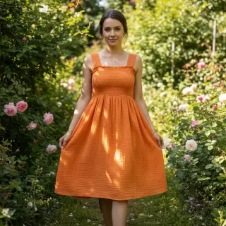 Dvojitá gázovina/mušelín orange