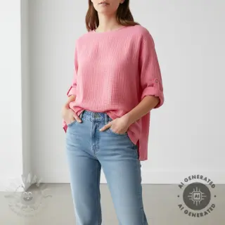 Dubbelgasväv/muslin pink
