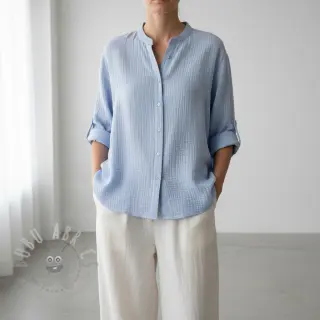 Dubbelgasväv/muslin blue heaven ORGANIC
