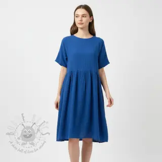 Dubbelgasväv/muslin cobalt ORGANIC