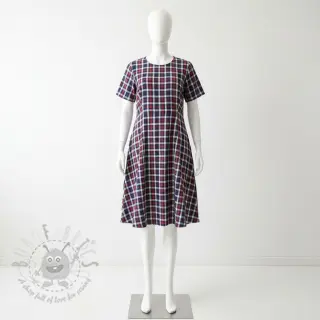 Dubbelgasväv/muslin Double sided Checks navy