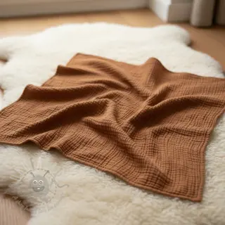 Dubbelgasväv/muslin cognac ORGANIC