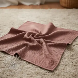 Dubbelgasväv/muslin old blush ORGANIC