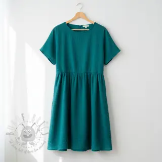 Dubbelgasväv/muslin dark cyan