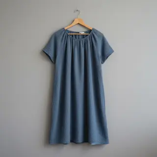 Dvojitá gázovina/mušelín jeans blue