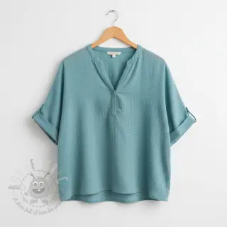 Dubbelgasväv/muslin blue shadow