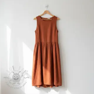 Dubbelgasväv/muslin terra ORGANIC
