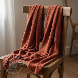 Dubbelgasväv/muslin terra ORGANIC