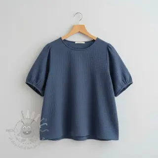 Dubbelgasväv/muslin jeans blue ORGANIC