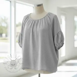 Dubbelgasväv/muslin light grey ORGANIC