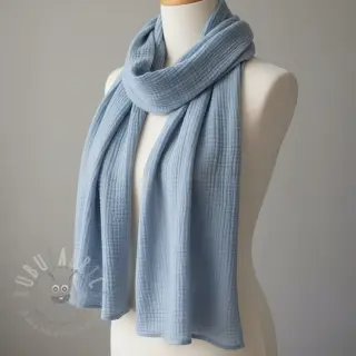 Dubbelgasväv/muslin blue ORGANIC