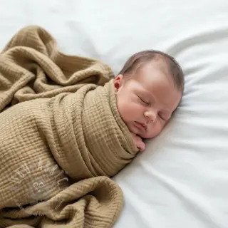 Dubbelgasväv/muslin beige ORGANIC