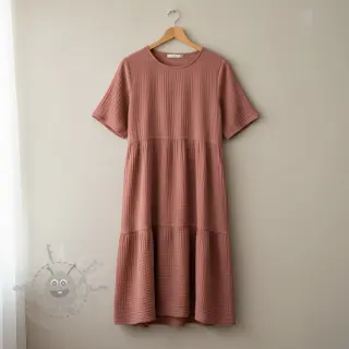 Dubbelgasväv/muslin mauve ORGANIC