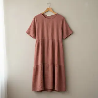 Dvojitá gázovina/mušelín mauve ORGANIC