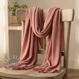 Dubbelgasväv/muslin mauve ORGANIC
