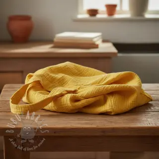 Dubbelgasväv/muslin soft yellow ORGANIC