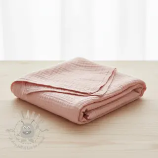 Dubbelgasväv/muslin light rose ORGANIC