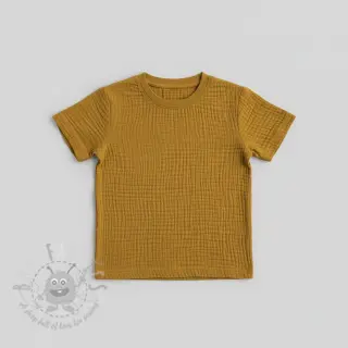 Dubbelgasväv/muslin ochre ORGANIC