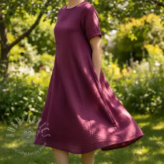 Dubbelgasväv/muslin berry ORGANIC