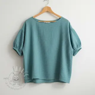 Dubbelgasväv/muslin blue shadow ORGANIC