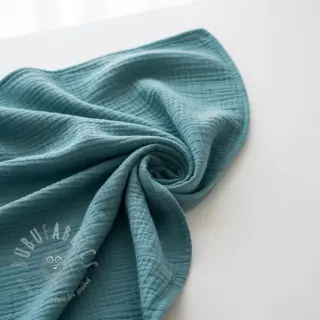 Dubbelgasväv/muslin blue shadow ORGANIC