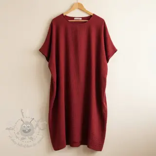Dubbelgasväv/muslin bordeaux ORGANIC