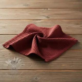 Dubbelgasväv/muslin bordeaux ORGANIC