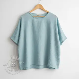 Dubbelgasväv/muslin teal ORGANIC