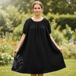 Dubbelgasväv/muslin black