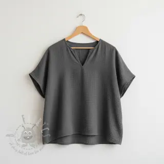 Dubbelgasväv/muslin dark grey