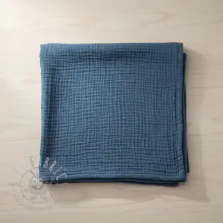 Dubbelgasväv/muslin indigo