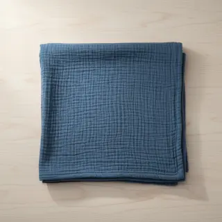 Dvojitá gázovina/mušelín indigo