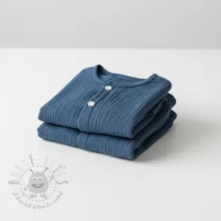 Dubbelgasväv/muslin indigo