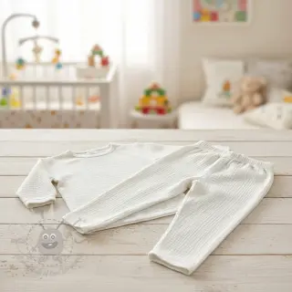 Dubbelgasväv/muslin ecru