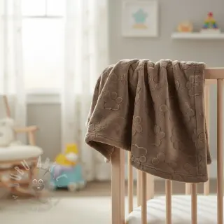 Fleece Paw prints brown
