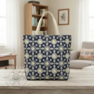 Bomullstyg JEANS EMBROIDERY Niva design B