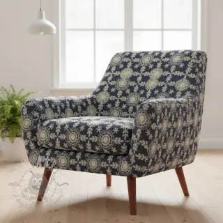Bomullstyg JEANS EMBROIDERY Niva design B