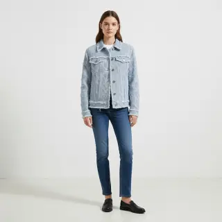 JEANS DENIM Ruffle stripes design A