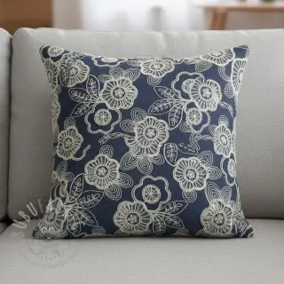 Bomullstyg JEANS EMBROIDERY Niva design A
