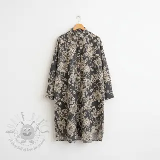Bomullstyg JEANS EMBROIDERY Bouquet black
