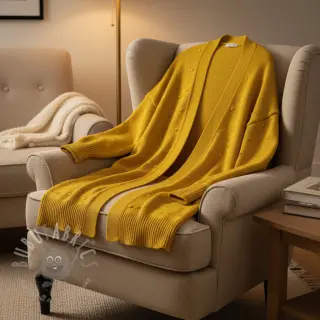 Tröjtrikå BIG KNIT DOT ochre