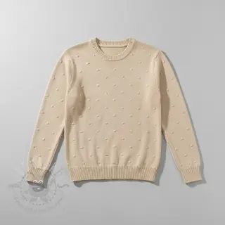 Tröjtrikå BIG KNIT DOT naturals