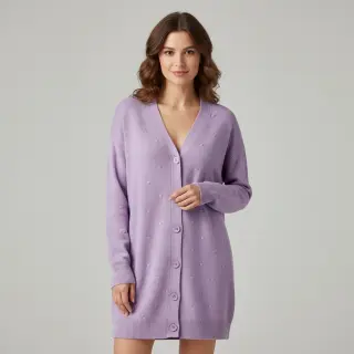 Svetrovina BIG KNIT DOT violet