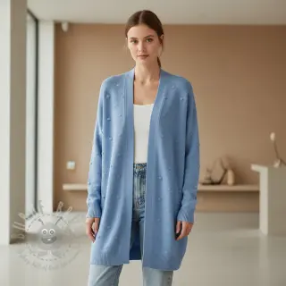 Tröjtrikå BIG KNIT DOT blue