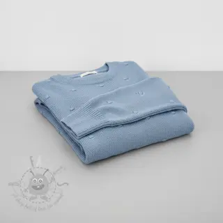 Tröjtrikå BIG KNIT DOT blue