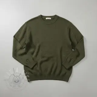 Tröjtrikå BIG KNIT DOT camo green